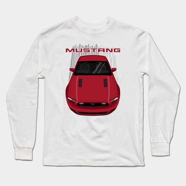 Mustang GT 2013 to 2014 - Red Candy Long Sleeve T-Shirt by V8social